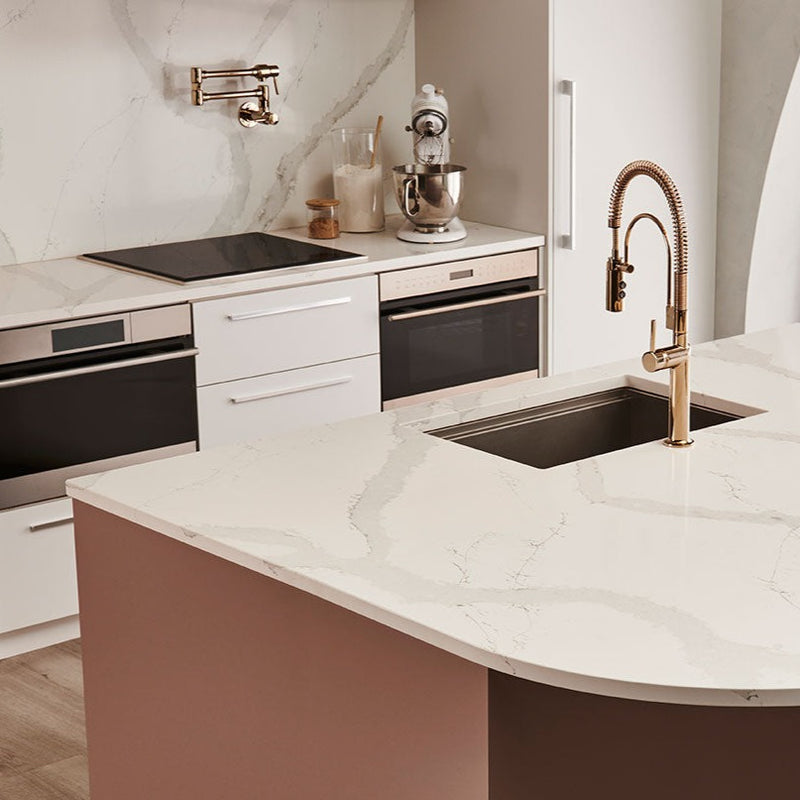 MSI Calacatta Azai® Premium Quartz Prefabricated Countertop - Island