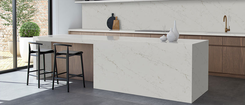 MSI Calacatta Delios™ Premium Quartz Prefabricated Countertop - Island