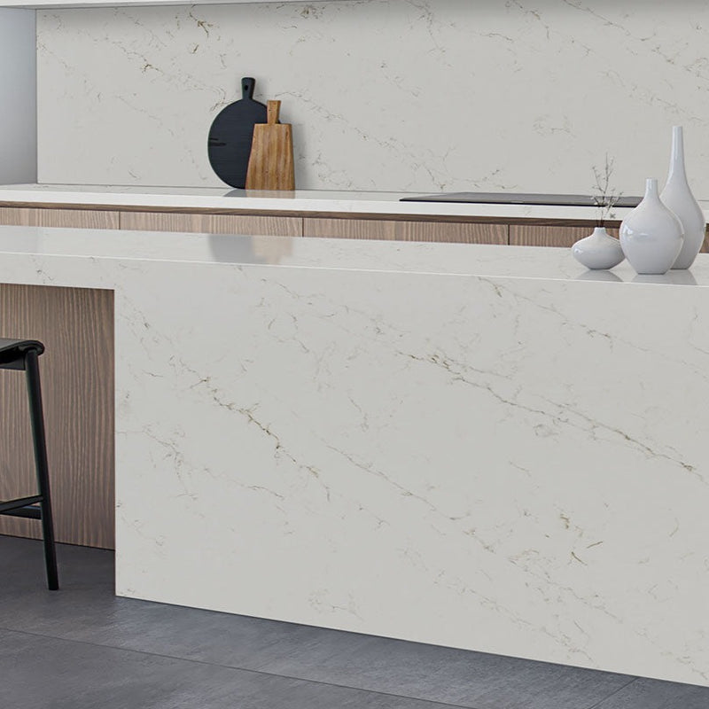 MSI Calacatta Delios™ Premium Quartz Prefabricated Countertop - Island