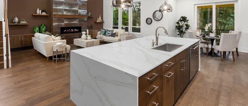 MSI Calacatta Goa™ Premium Quartz Prefabricated Countertop - Island