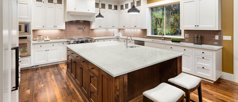 MSI Calacatta Lavasa™ Premium Quartz Prefabricated Countertop - Island