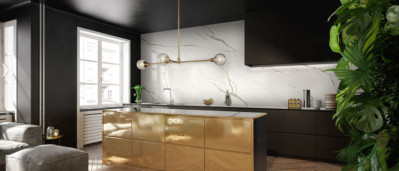 MSI Calacatta Laza Oro™ Premium Quartz Prefabricated Countertop - Island