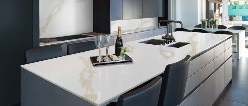 MSI Calacatta Leon Gold™ Premium Quartz Prefabricated Countertop - Island