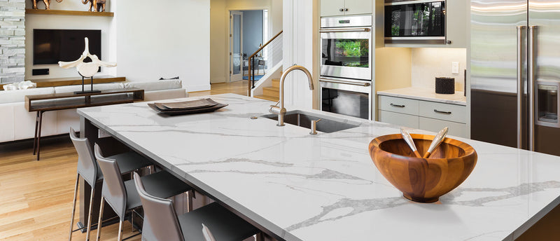 MSI Calacatta Leon® Premium Quartz Prefabricated Countertop - Island