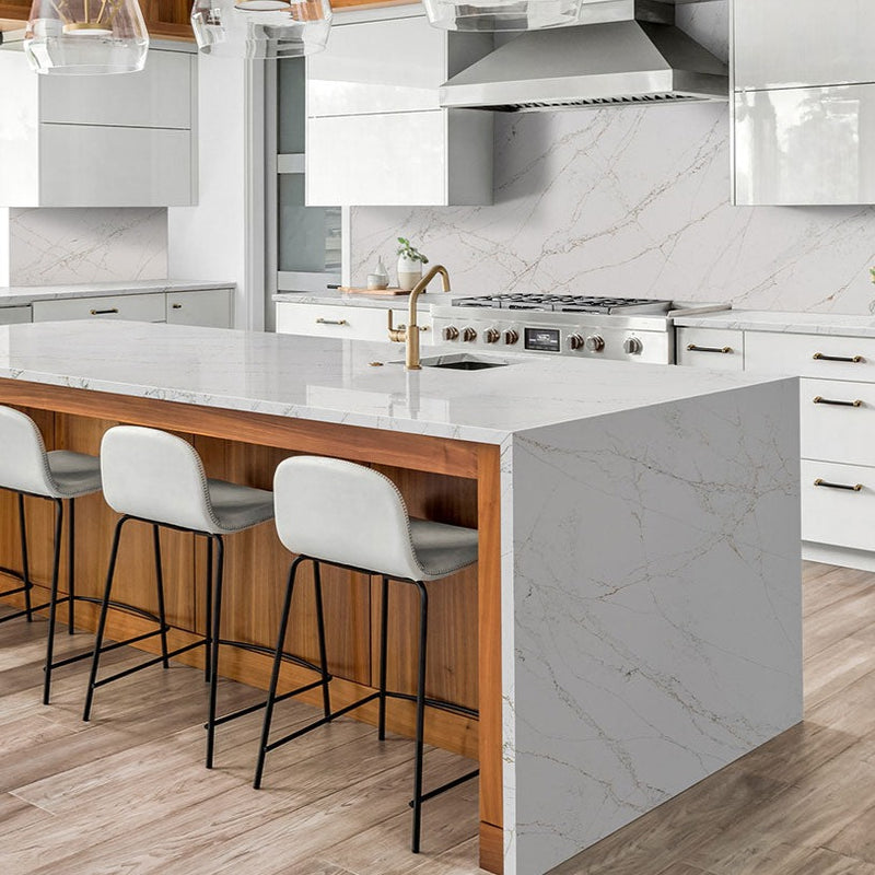 MSI Calacatta Viraldi® Premium Quartz Prefabricated Countertop - Island