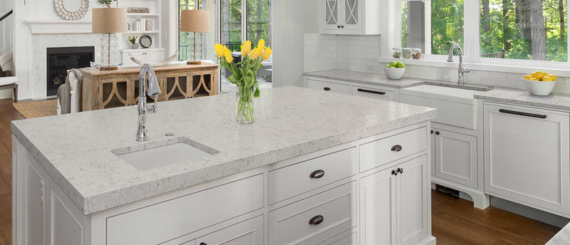 MSI Carrara Mist® Premium Quartz Prefabricated Countertop - Island