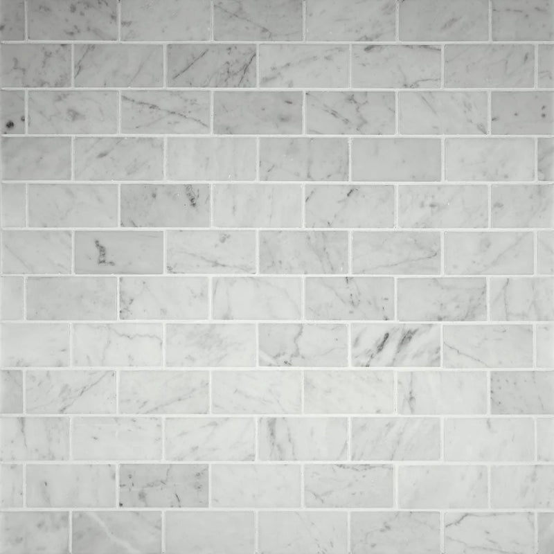 MSI Carrara White Polished Marble Mosaic Tile 12"x12"