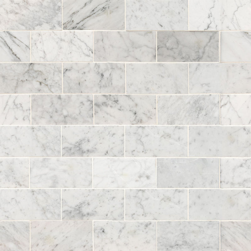 MSI Carrara White Marble Subway Tile