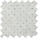 MSI Carrara White Basketweave Polished Marble Mosaic Tile 12.2"x12.2"