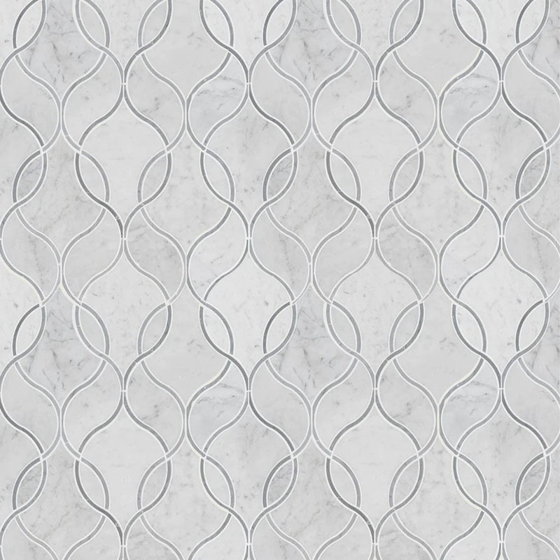 MSI Carrara White Elipsis Polished Marble Mosaic Tile 8.66"x11.63"