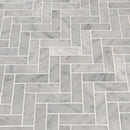 MSI Carrara White Herringbone Polished Marble Mosaic Tile 12"x12"