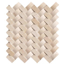 MSI Crema Arched Herringbone Polished Marble Mosaic Tile 12"x12"