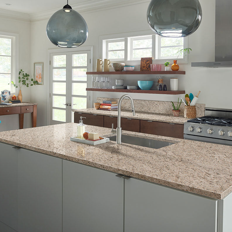 MSI Giallo Ornamental Granite Prefabricated Countertop - Island