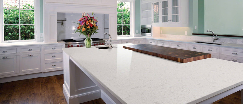 MSI Glacier White® Premium Quartz Prefabricated Countertop - Island