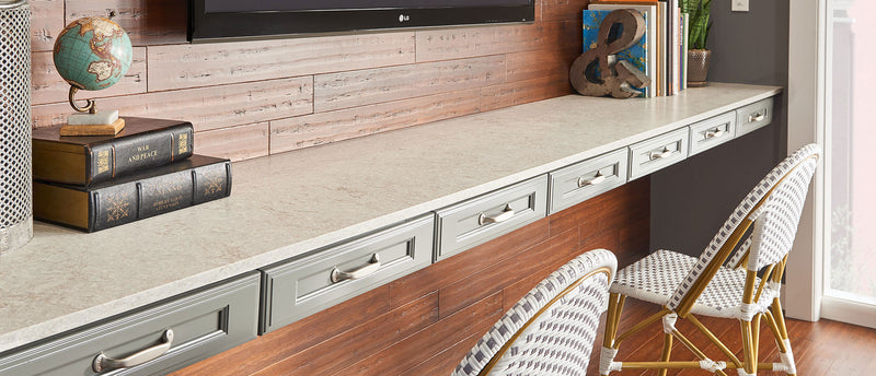 MSI Gray Lagoon® Concrete Finish Premium Quartz Prefabricated Countertop - Island