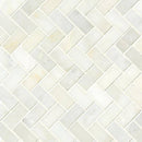 MSI Greecian white 1x2 inch herringbone pattern 11.63X11.63 polished marble mosaic tile SMOT GRE HBP top view
