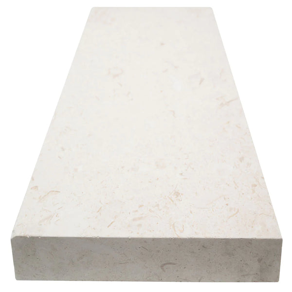 MSI Mayra White Limestone Eased Edge Pool Coping, side view