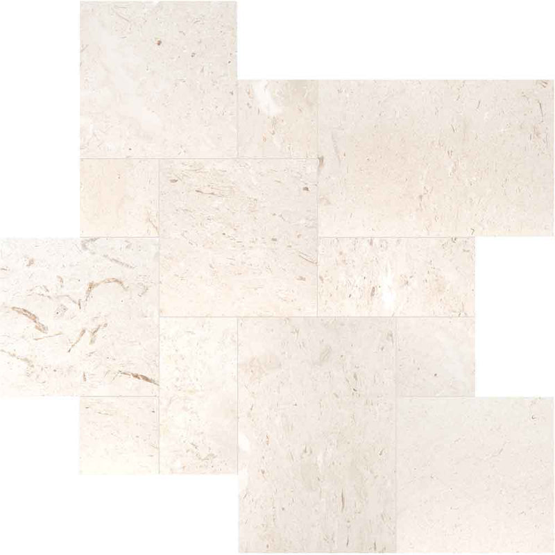 MSI Mayra White Tumbled Limestone Mini Pattern Set Paver - 20 Kits