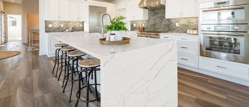 MSI New Calacatta Laza™ Premium Quartz Prefabricated Countertop - Island