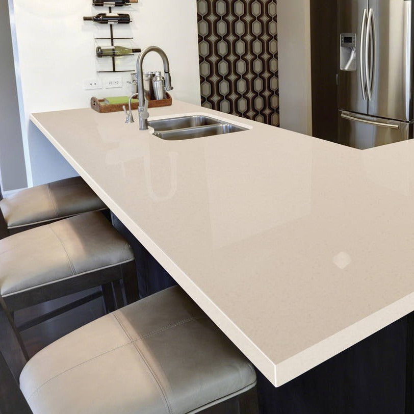 MSI Pebble Rock?? Premium Quartz Prefabricated Countertop - Island