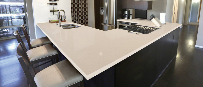MSI Pebble Rock® Premium Quartz Prefabricated Countertop - Island