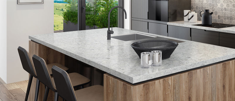 MSI Rolling Fog® Premium Quartz Prefabricated Countertop - Island