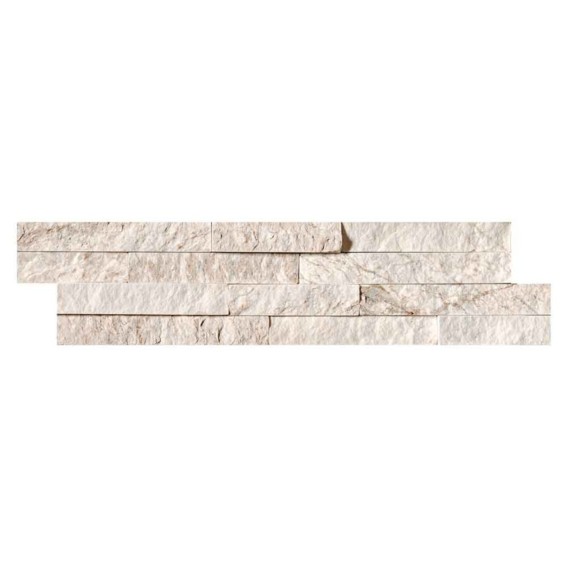 MSI Royal white quartzite splitface ledger panel 6X24 LPNLQROYWHI624 top view