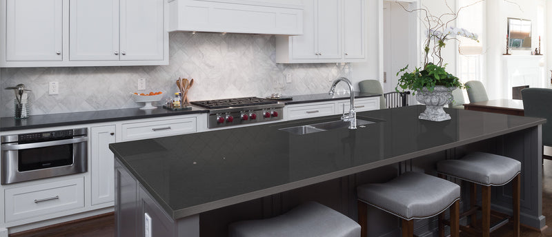 MSI Shadow Gray™ Premium Quartz Prefabricated Countertop - Island