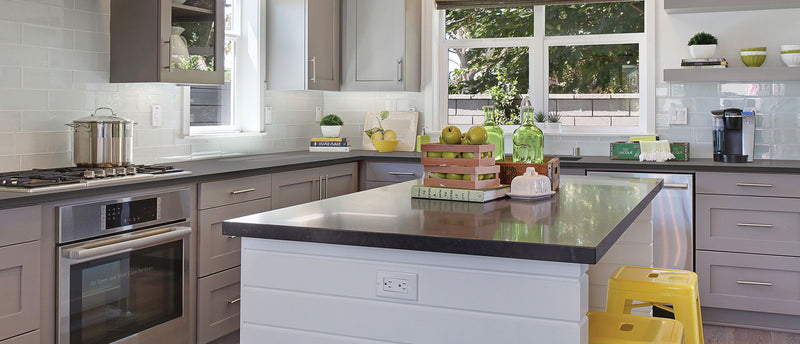 MSI Shadow Gray™ Premium Quartz Prefabricated Countertop - Island