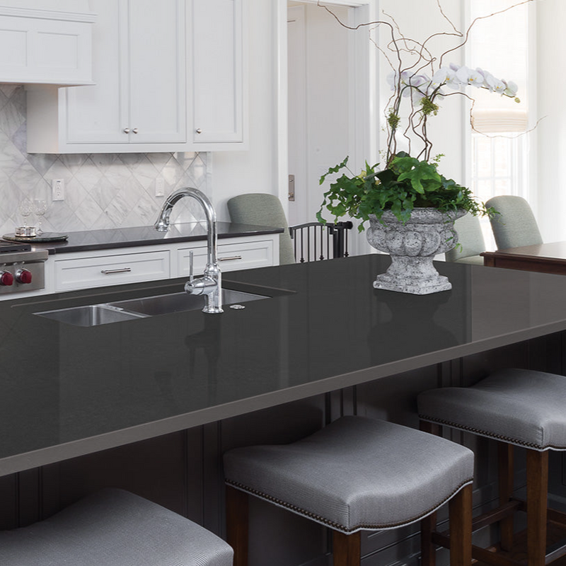 MSI Shadow Gray™ Premium Quartz Prefabricated Countertop - Island