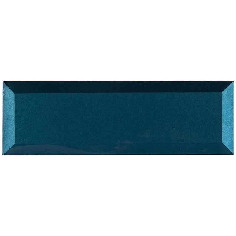 MSI Tahiti Blue Beveled Glass Subway Tile 2.5"x8"