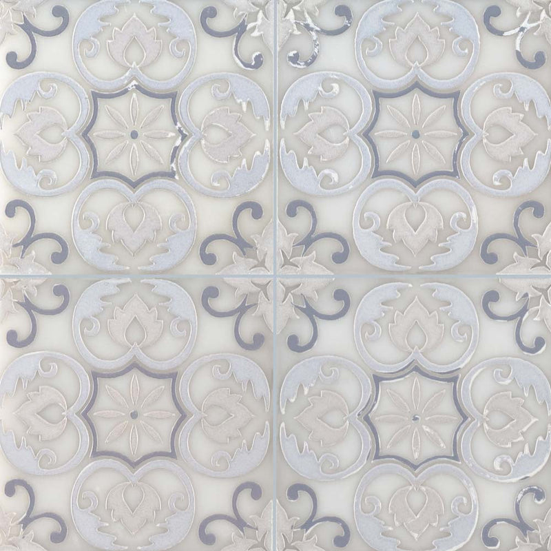 MSI Tetris Florita Blanco Polished Marble Wall Tile 6"x6"