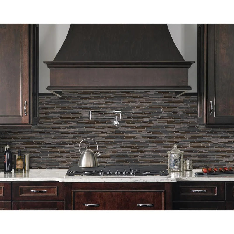 MSI Titan Interlocking Porcelain and Stone Blend Mosaic Tile 12"x12"