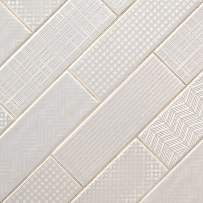 MSI Urbano Dusk 3D Mix Glossy Ceramic Subway Tile 4"x12"