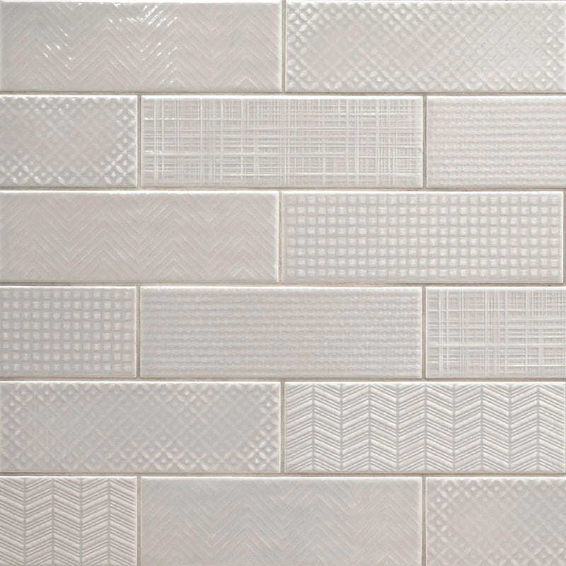 MSI Urbano Dusk 3D Mix Glossy Ceramic Subway Tile 4"x12"