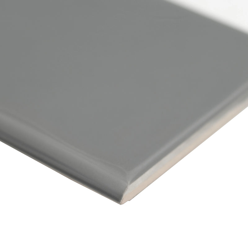 MSI Urbano Graphite Glossy Ceramic Bullnose Tile 4"x12"