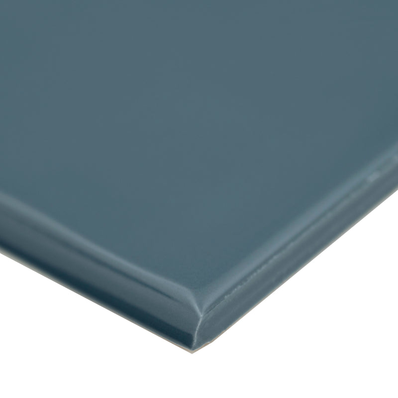 MSI Urbano Navy Glossy Ceramic Bullnose Tile 4"x12"