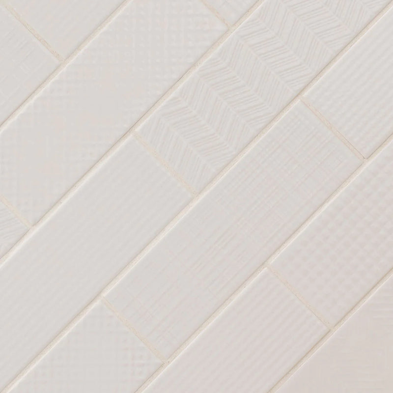 MSI Urbano Pure 3D Mix Glossy Ceramic Subway Tile 4"x12"