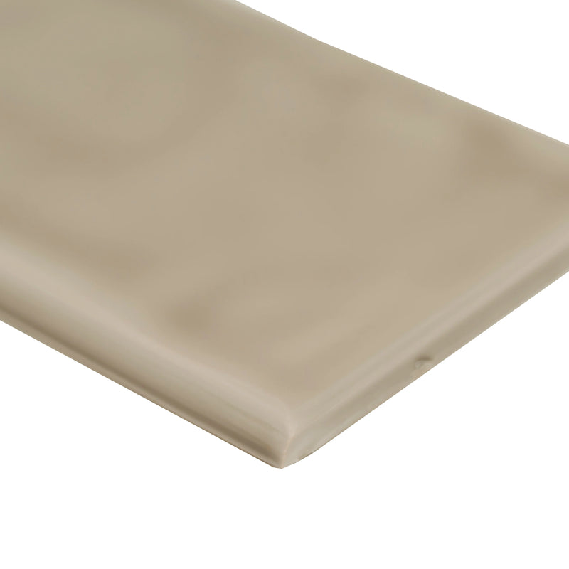 MSI Urbano Warm Concrete Glossy Ceramic Bullnose Tile 4"x12"