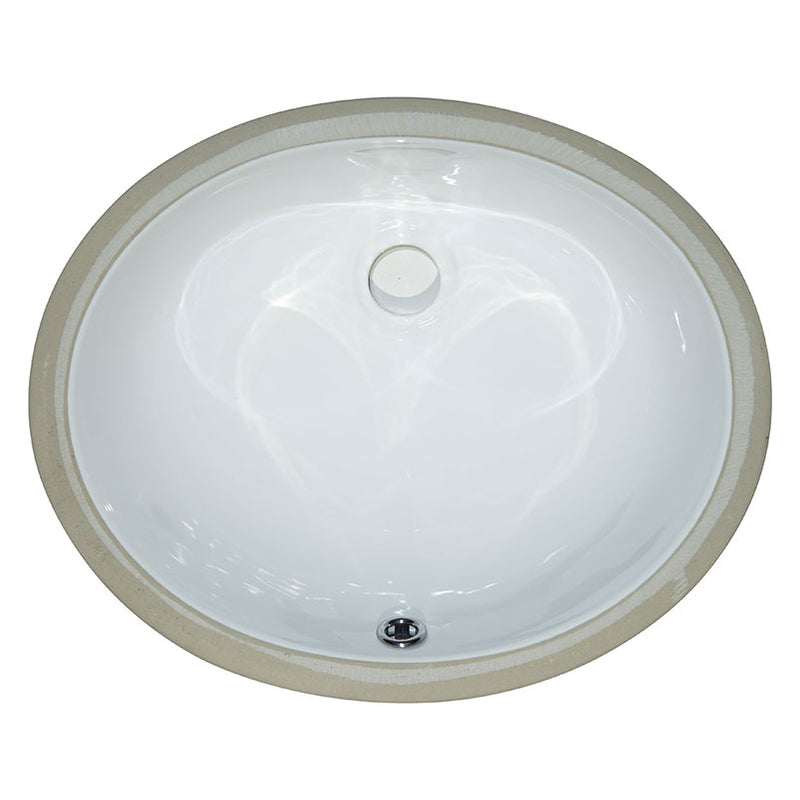 MSI Vanity oval porcelain sink SIN POR UNDOVLWHT 1512 top view