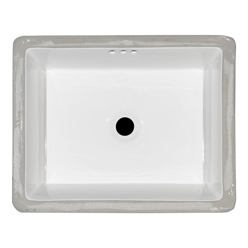 MSI Vanity rectangle flat porcelain sink SIN POR VURWH 2015FL top view