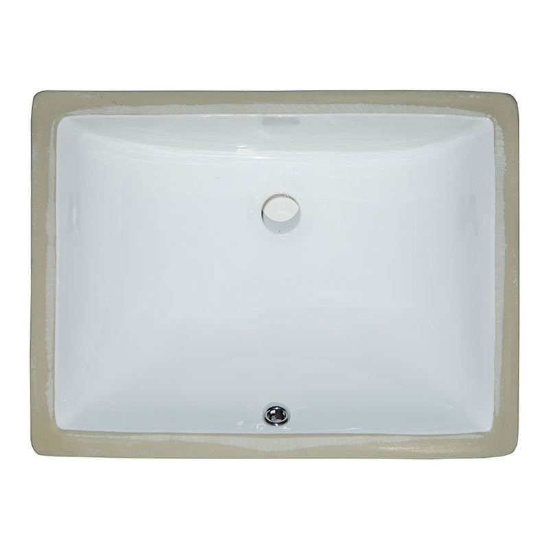 MSI Vanity rectangle porcelain sink SIN POR UNDRECWHT 2015 1813 top view
