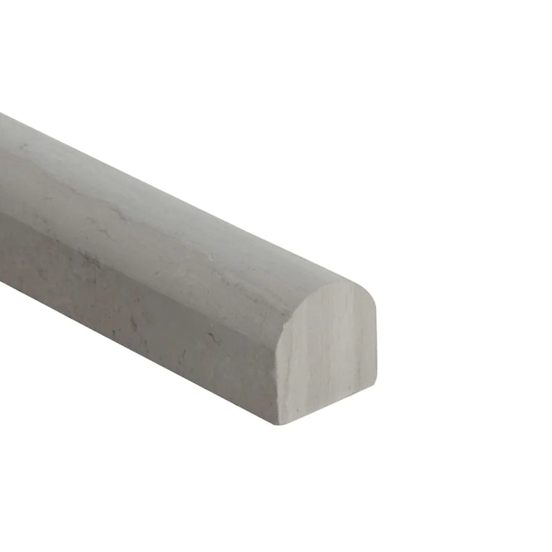 MSI White oak pencil molding 0.75x12 honed marble wall tile SMOT PENCIL WHTOAK edge view.