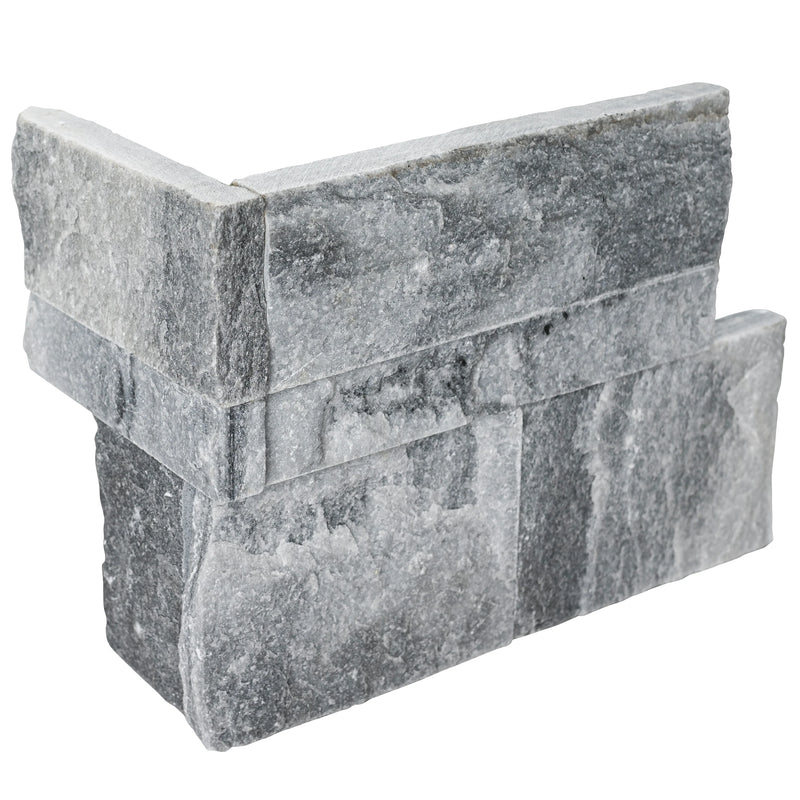 MSI XL Rockmount Alaska Gray Splitface Marble Ledger Panel Corner 9"x18"