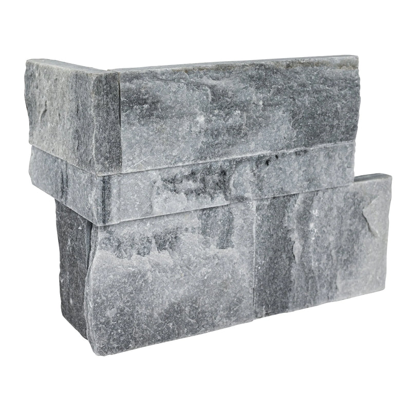 MSI XL Rockmount Alaska Gray Splitface Marble Ledger Panel Corner 9"x18"