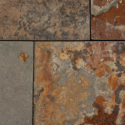 MSI XL Rockmount California Gold Splitface Ledger Panel Slate Wall Tile 9"x24", close-up of the surface