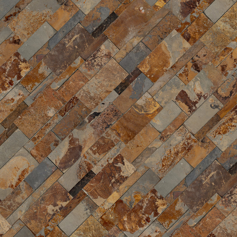 MSI XL Rockmount California Gold Splitface Ledger Panel Slate Wall Tile 9"x24"