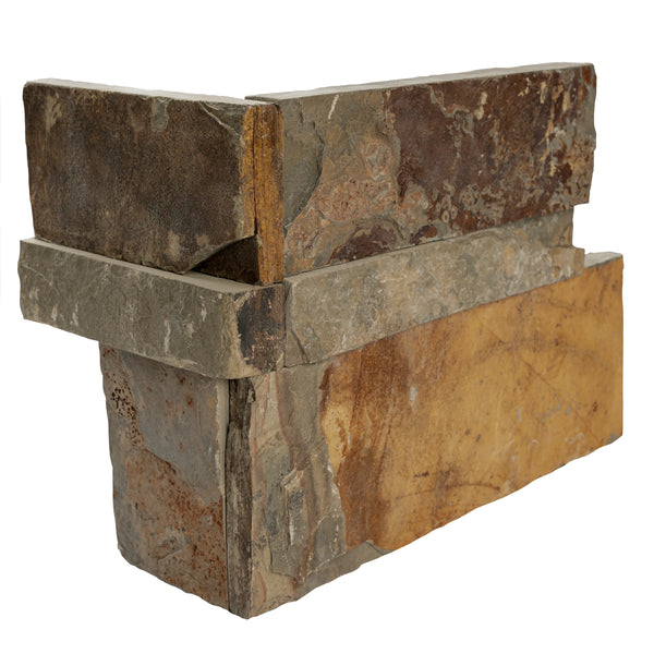 MSI XL Rockmount California Gold Splitface Slate Ledger Panel Corner 9"x18", photo 2 of 4