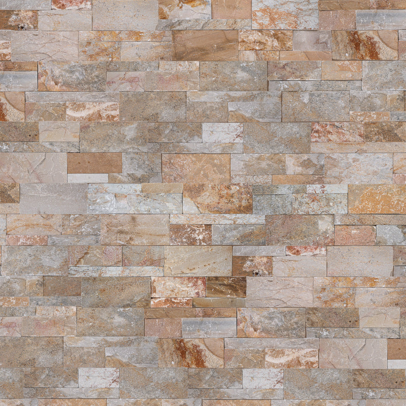 MSI XL Rockmount Golden White Splitface Ledger Panel Quartzite Wall Tile 9"x24"