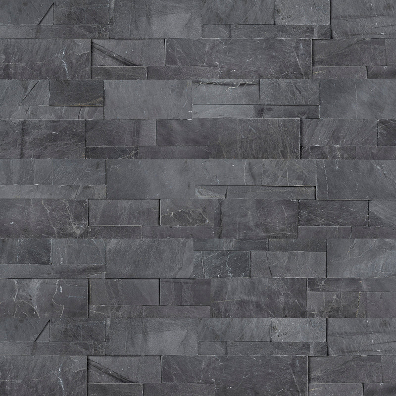 MSI XL Rockmount Premium Black Splitface Ledger Panel Slate Wall Tile 9"x24", photo 5 of 6